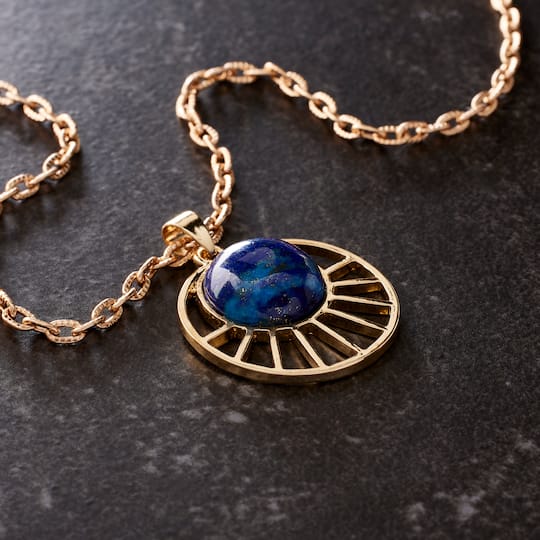 12 Pack: Blue & Gold Lapis Sun Pendant by Bead Landing™